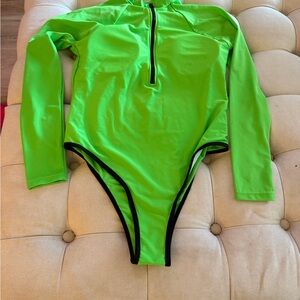 Ladies Green Long Sleeve Swimsuit